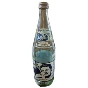 Dr Pepper Roger Staubach Commemorative Bottle With Cap Dallas Cowboys (A109)